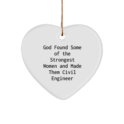 Funny Civil Engineer Heart Ornament Gifts from Men to Women for Christmas