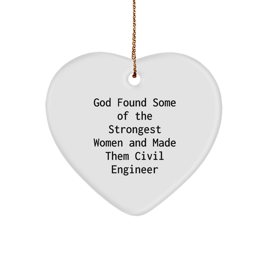 Funny Civil Engineer Heart Ornament Gifts from Men to Women for Christmas