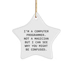 Funny Computer Programmer Gifts from Friends - 'I'm A Computer Programmer' Star Ornament for Christmas