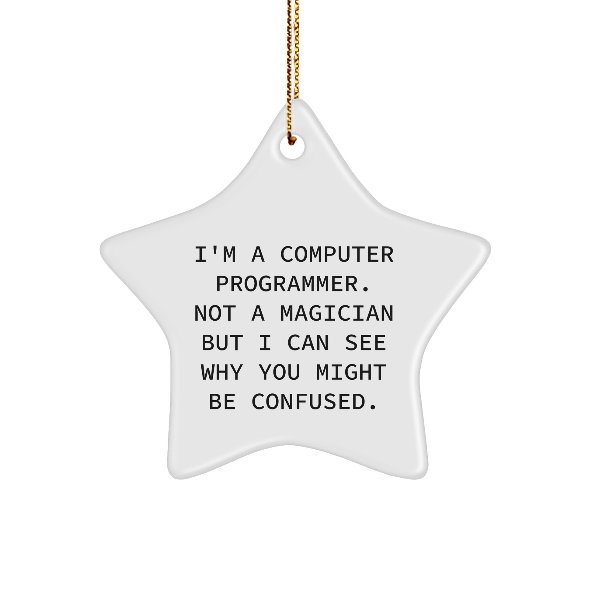 Funny Computer Programmer Gifts from Friends - 'I'm A Computer Programmer' Star Ornament for Christmas