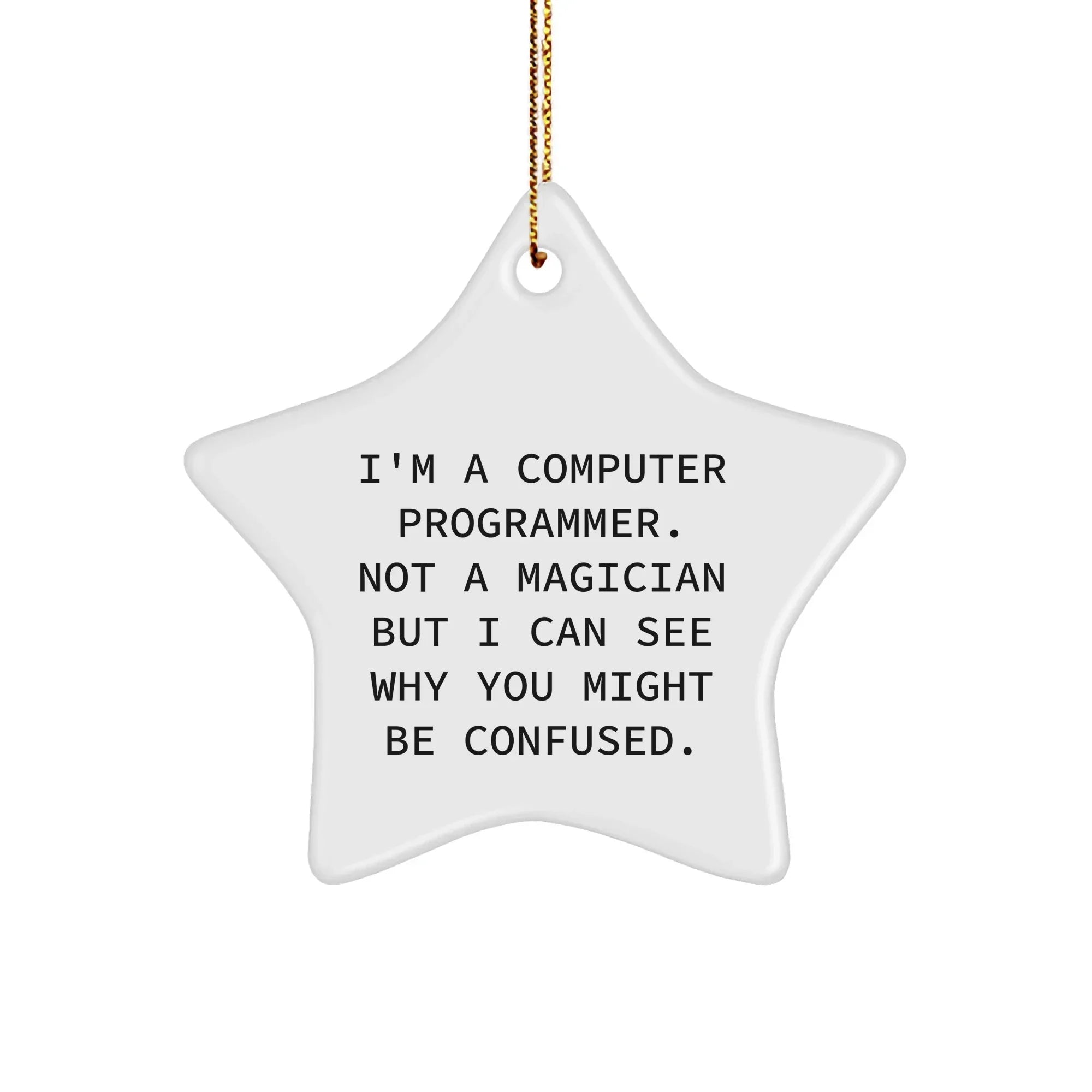 Funny Computer Programmer Gifts from Friends - 'I'm A Computer Programmer' Star Ornament for Christmas