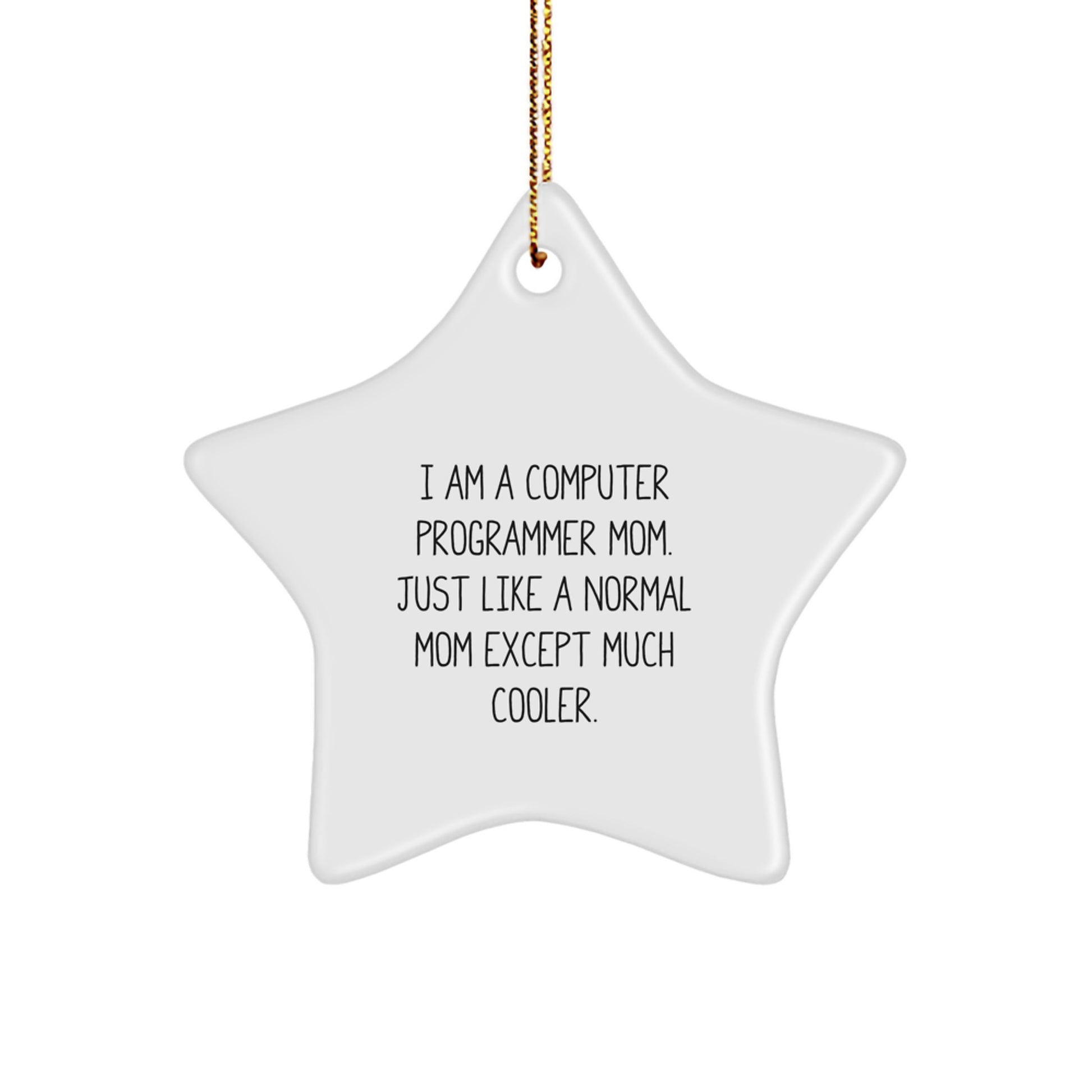 Funny Computer Programmer Gifts from Mom - Star Ornament for Men, Women, Friends, and Family This Christmas