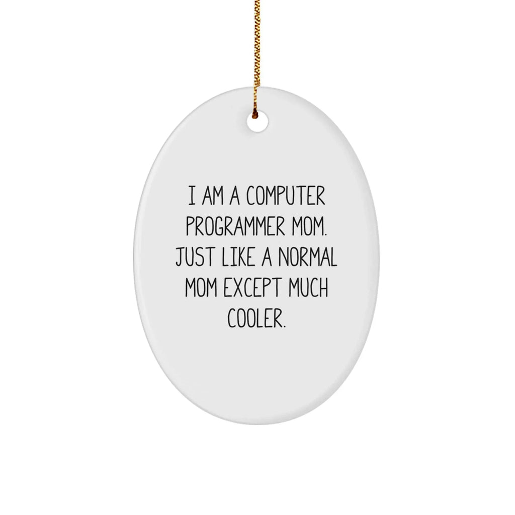 Funny Computer Programmer Mom Gifts for Christmas - Oval Ornament 'I Am A Computer Programmer Mom' from Mom