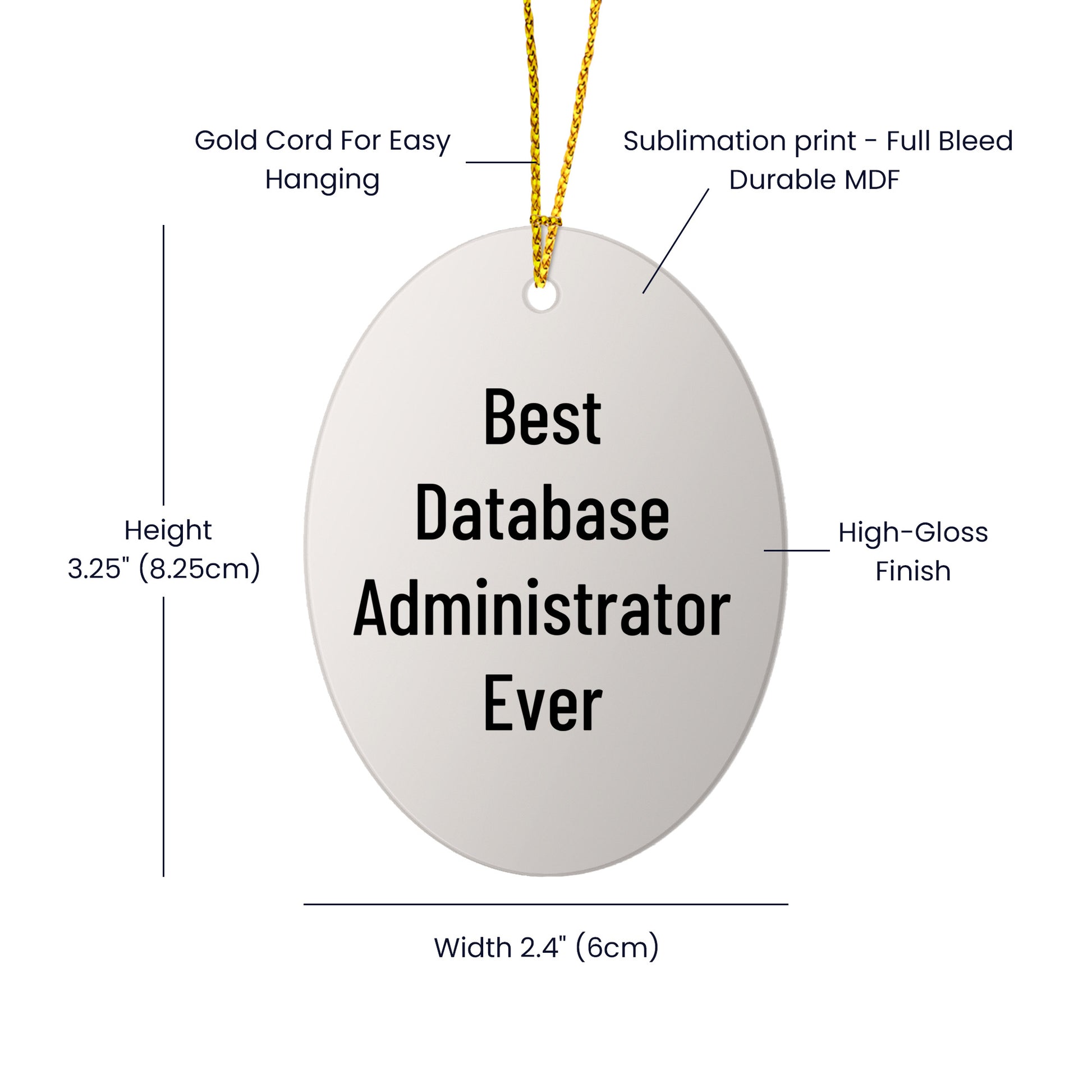 Funny Database Administrator Gifts from Friends for Christmas - Best Database Administrator Ever Oval Ornament