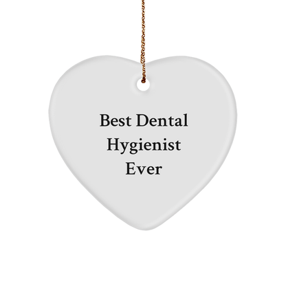 Funny Dental Hygienist Gifts: 'Best Dental Hygienist Ever' Heart Ornament, Perfect for Christmas Unique Gifts from Friends to Family