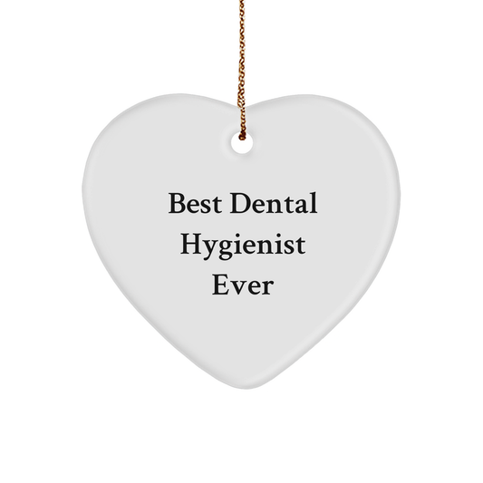Funny Dental Hygienist Gifts: 'Best Dental Hygienist Ever' Heart Ornament, Perfect for Christmas Unique Gifts from Friends to Family