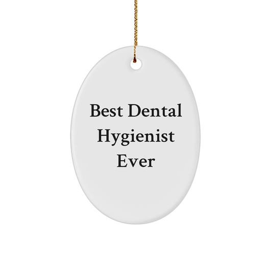 Funny Dental Hygienist Gifts from Family for Christmas Unique Oval Ornaments Best Ever