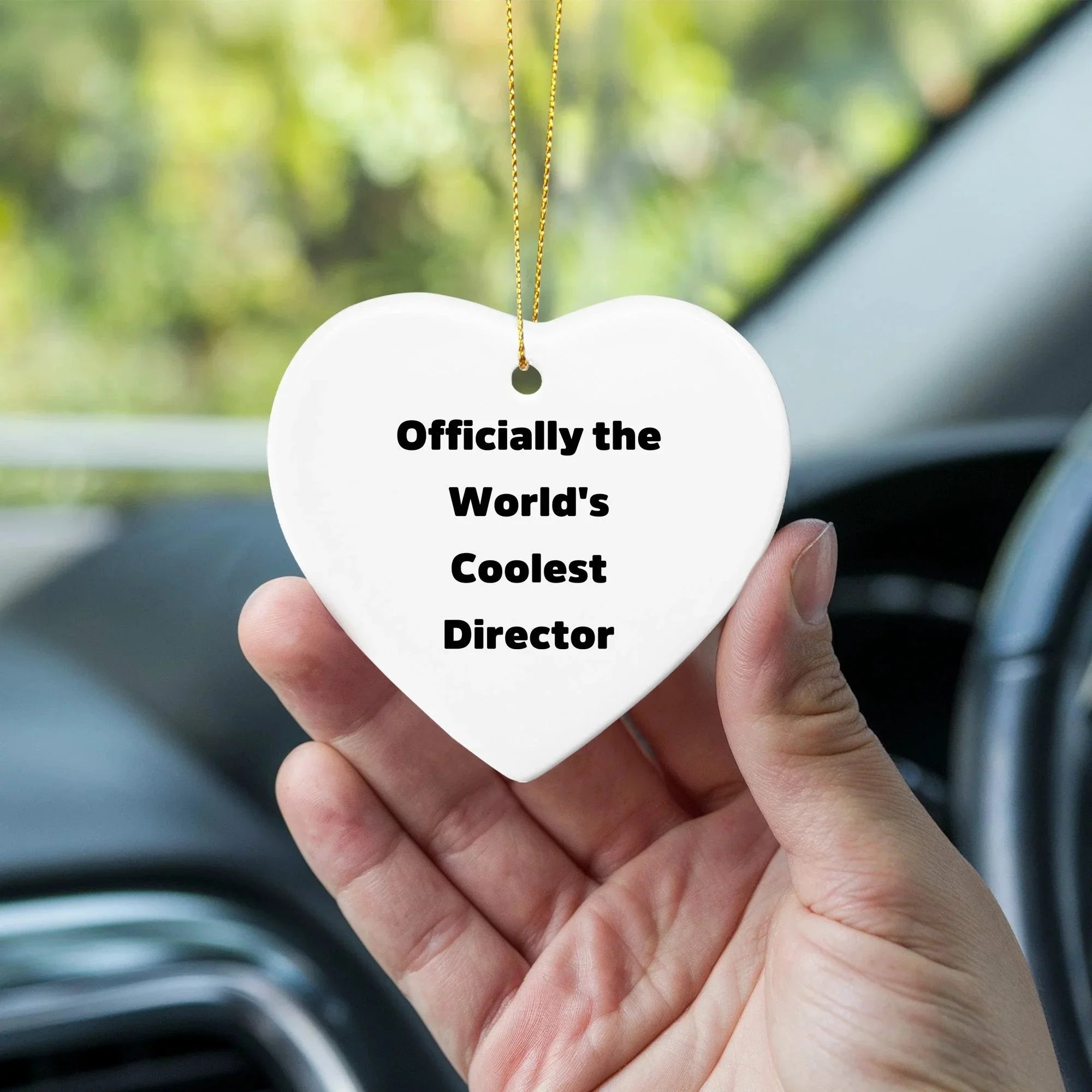 Funny Director Christmas Unique Gift Ideas - 'Officially The World's Coolest Director' Heart Ornament for Men, Women, Friends or Coworkers