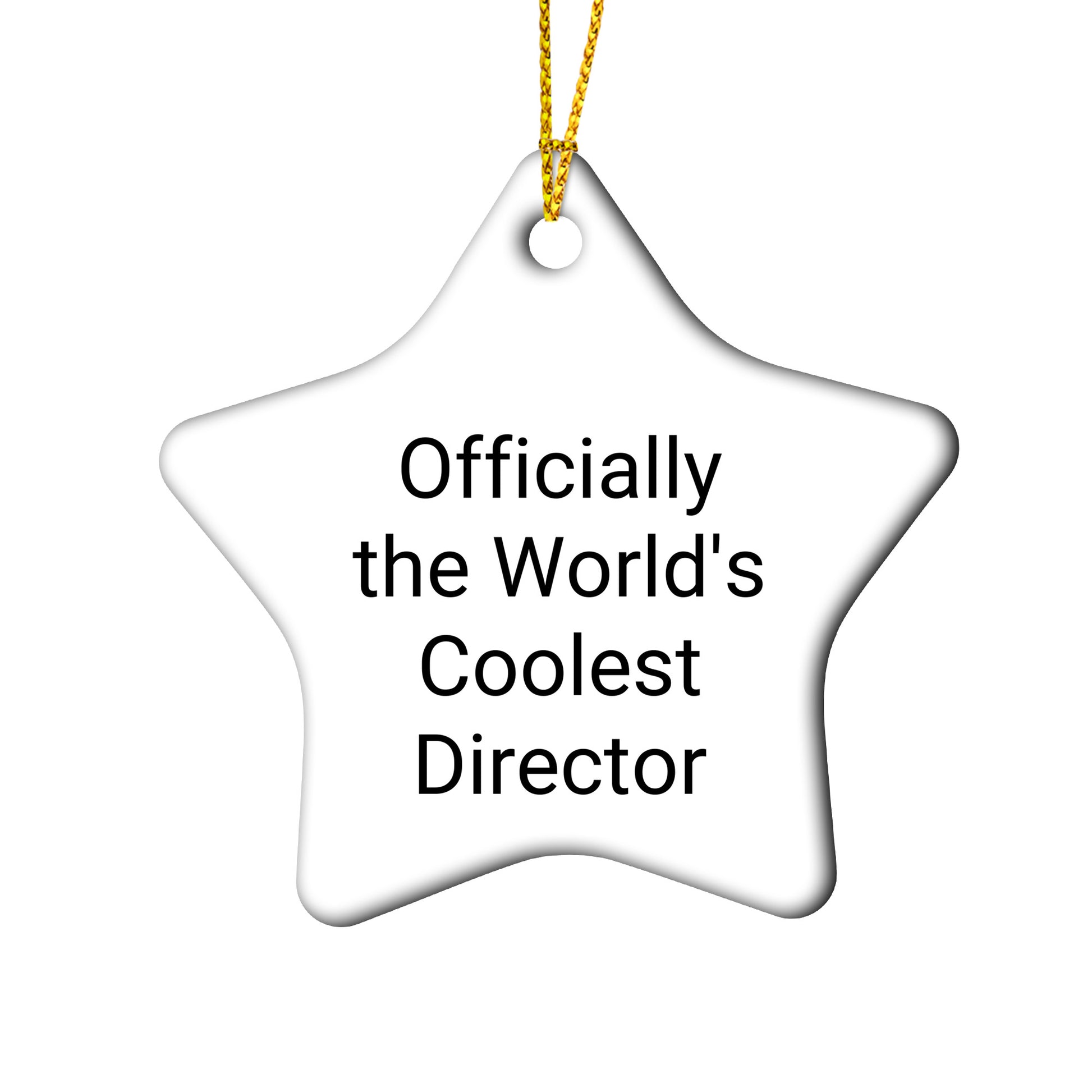 Funny Director Gifts from Men to Officially The World's Coolest Director Star Ornament, 'Officially The World's Coolest Director' Quote, Christmas Unique Gifts for Him