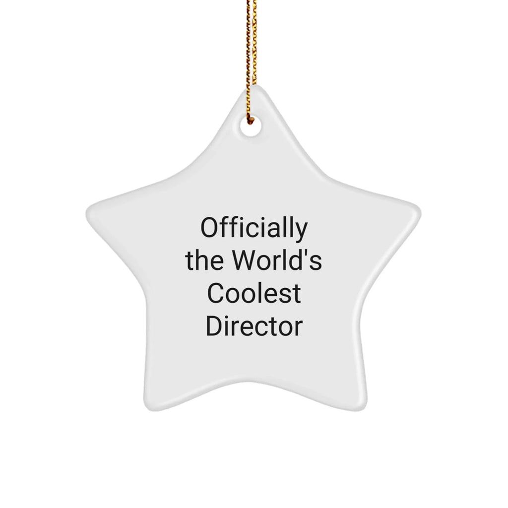 Funny Director Gifts from Men to Officially The World's Coolest Director Star Ornament, 'Officially The World's Coolest Director' Quote, Christmas Unique Gifts for Him