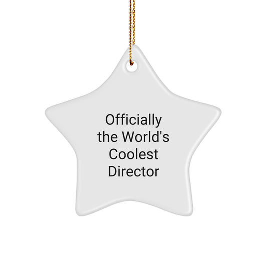 Funny Director Gifts from Men to Officially The World's Coolest Director Star Ornament, 'Officially The World's Coolest Director' Quote, Christmas Unique Gifts for Him - Image 1
