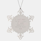 Funny Domestic Medium Hair Cat Mom Gifts Snowflake Ornament for Christmas from Friends to Family
