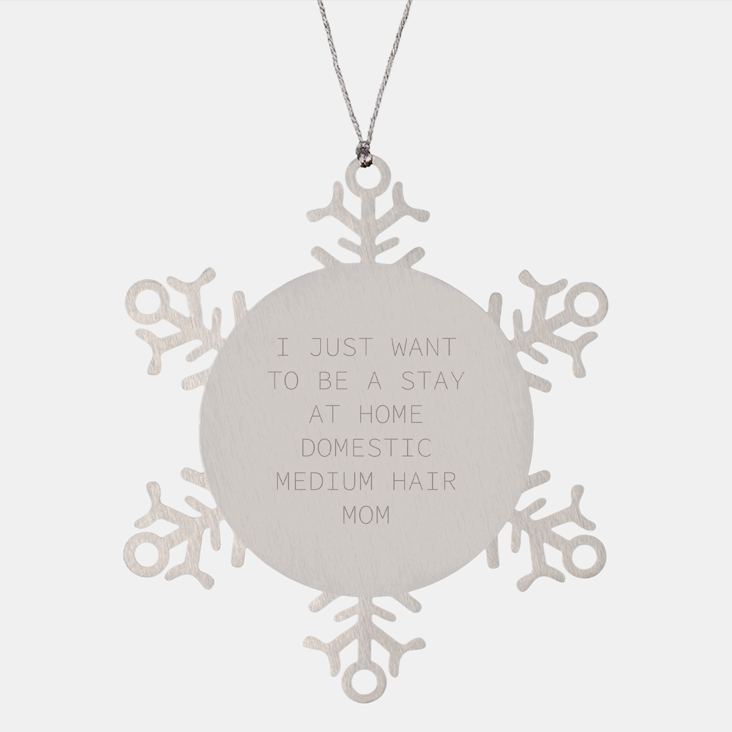 Funny Domestic Medium Hair Cat Mom Gifts Snowflake Ornament for Christmas from Friends to Family