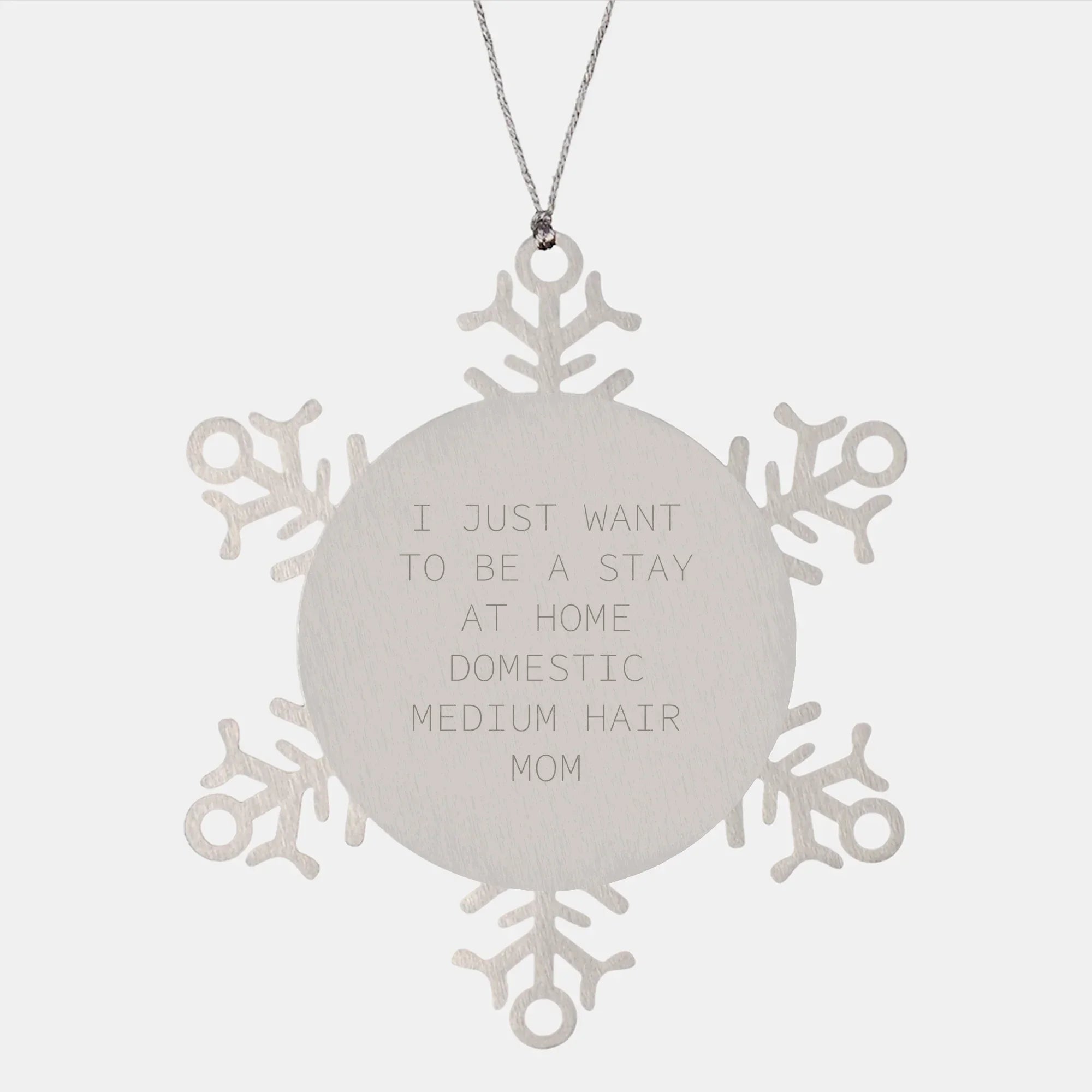 Funny Domestic Medium Hair Cat Mom Gifts Snowflake Ornament for Christmas from Friends to Family