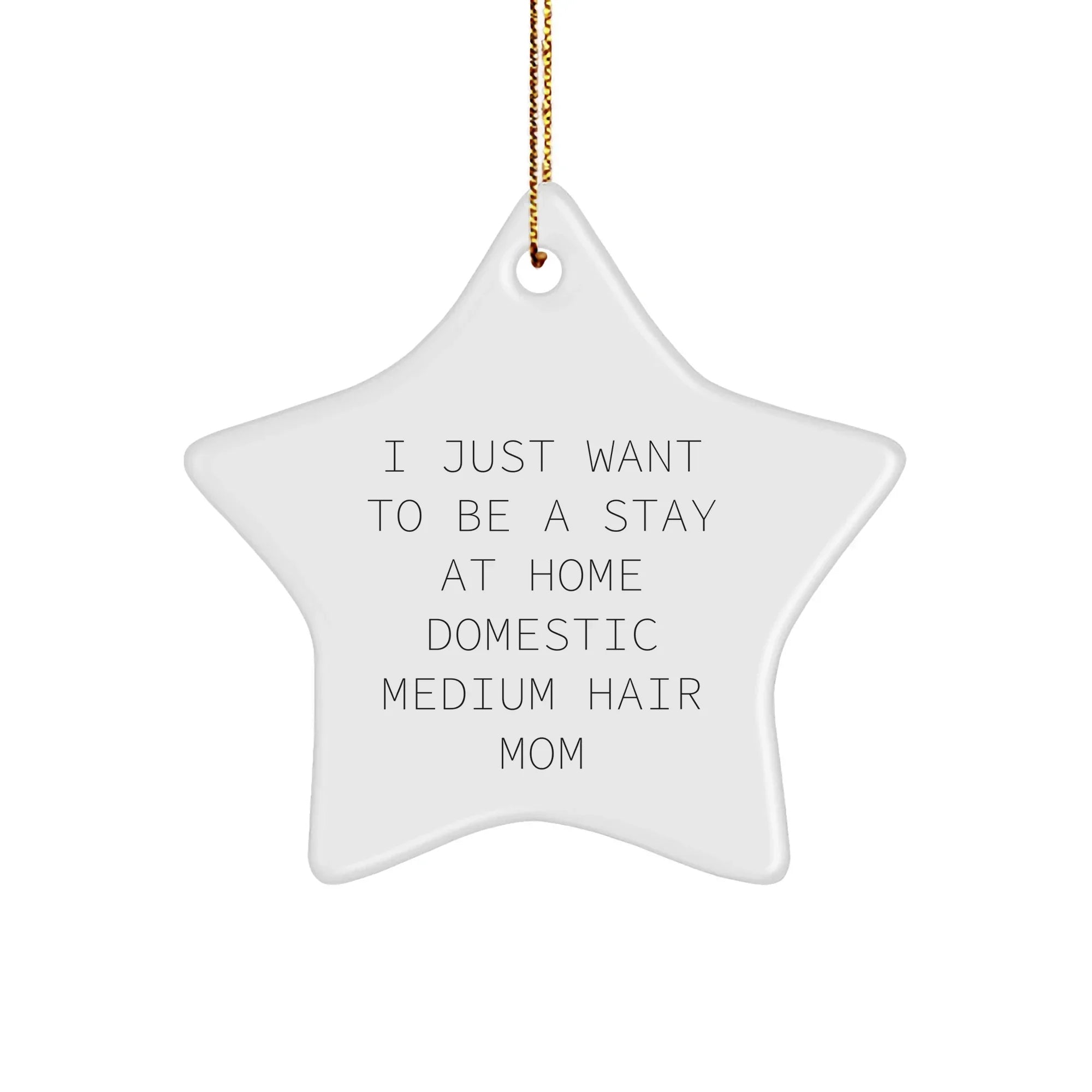 Funny Domestic Medium Hair Cat Mom Star Ornament Gifts from Women to Friends for Christmas