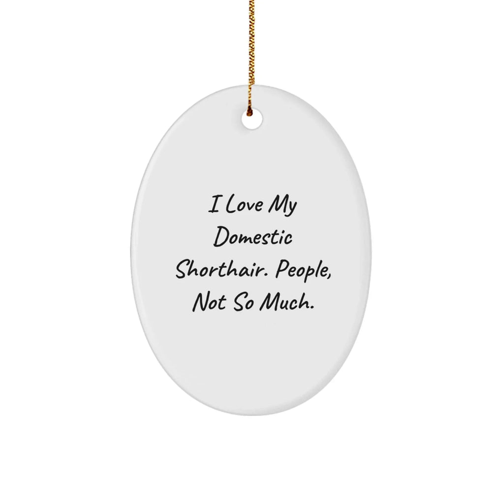 Funny Domestic Shorthair Cat Gifts for Men - I Love My Domestic Shorthair. People, Not So Much. Christmas Oval Ornament