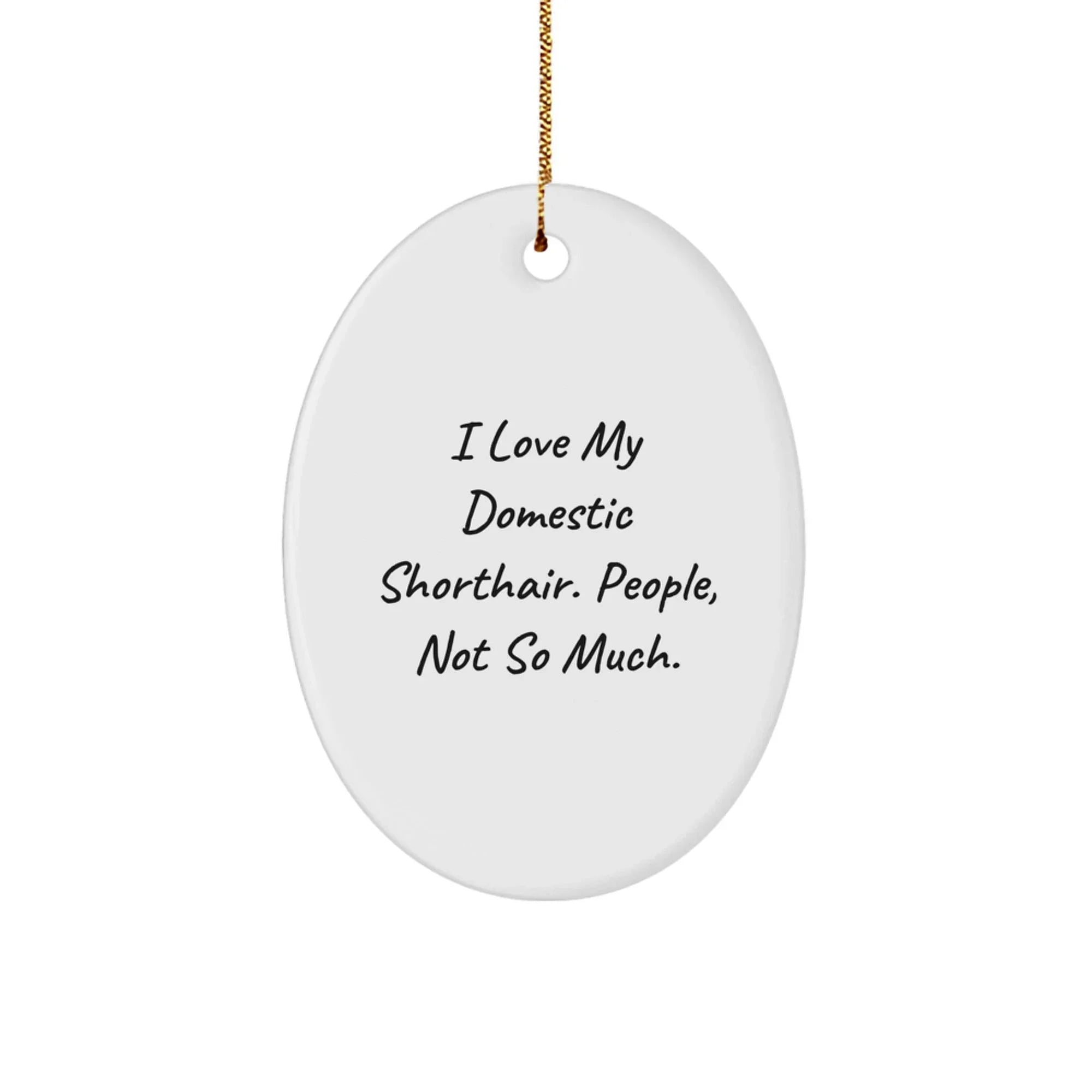 Funny Domestic Shorthair Cat Gifts for Men - I Love My Domestic Shorthair. People, Not So Much. Christmas Oval Ornament