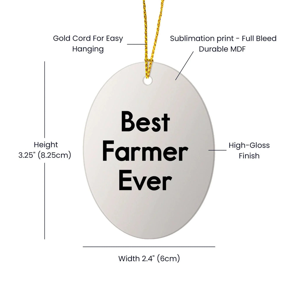 Funny Farmer Gifts from Best Farmers Ever, Oval Ornament for Christmas Memorable Presents, Gifts for Farmer Friends and Family