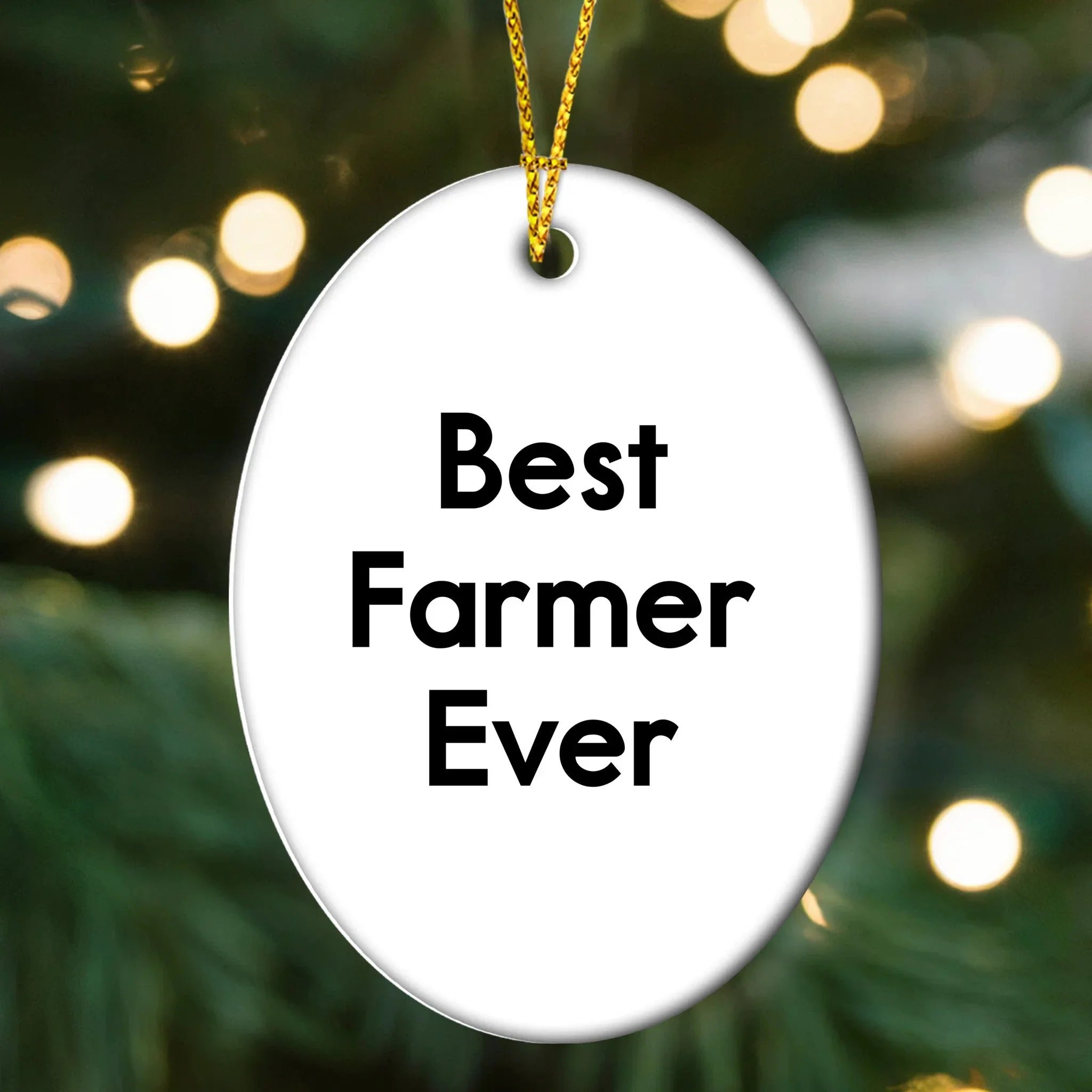Funny Farmer Gifts from Best Farmers Ever, Oval Ornament for Christmas Memorable Presents, Gifts for Farmer Friends and Family