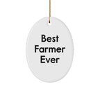 Funny Farmer Gifts from Best Farmers Ever, Oval Ornament for Christmas Memorable Presents, Gifts for Farmer Friends and Family