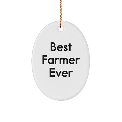 Funny Farmer Gifts from Best Farmers Ever, Oval Ornament for Christmas Memorable Presents, Gifts for Farmer Friends and Family