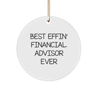 Funny Financial Advisor Gifts from Friends for a Best Effin' Circle Ornament, Christmas Unique