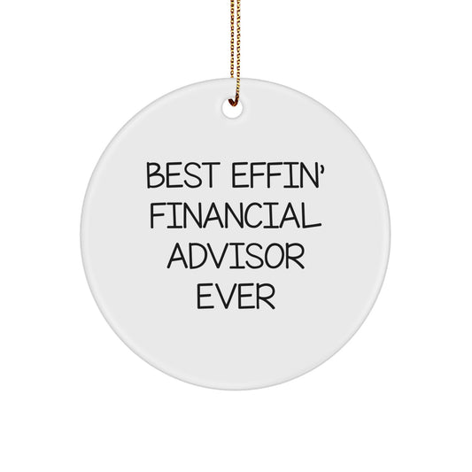 Funny Financial Advisor Gifts from Friends for a Best Effin' Circle Ornament, Christmas Unique