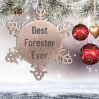 Funny Forester Gifts Ever - Snowflake Ornament for Christmas, Gifts from Friends, Gifts for Forester