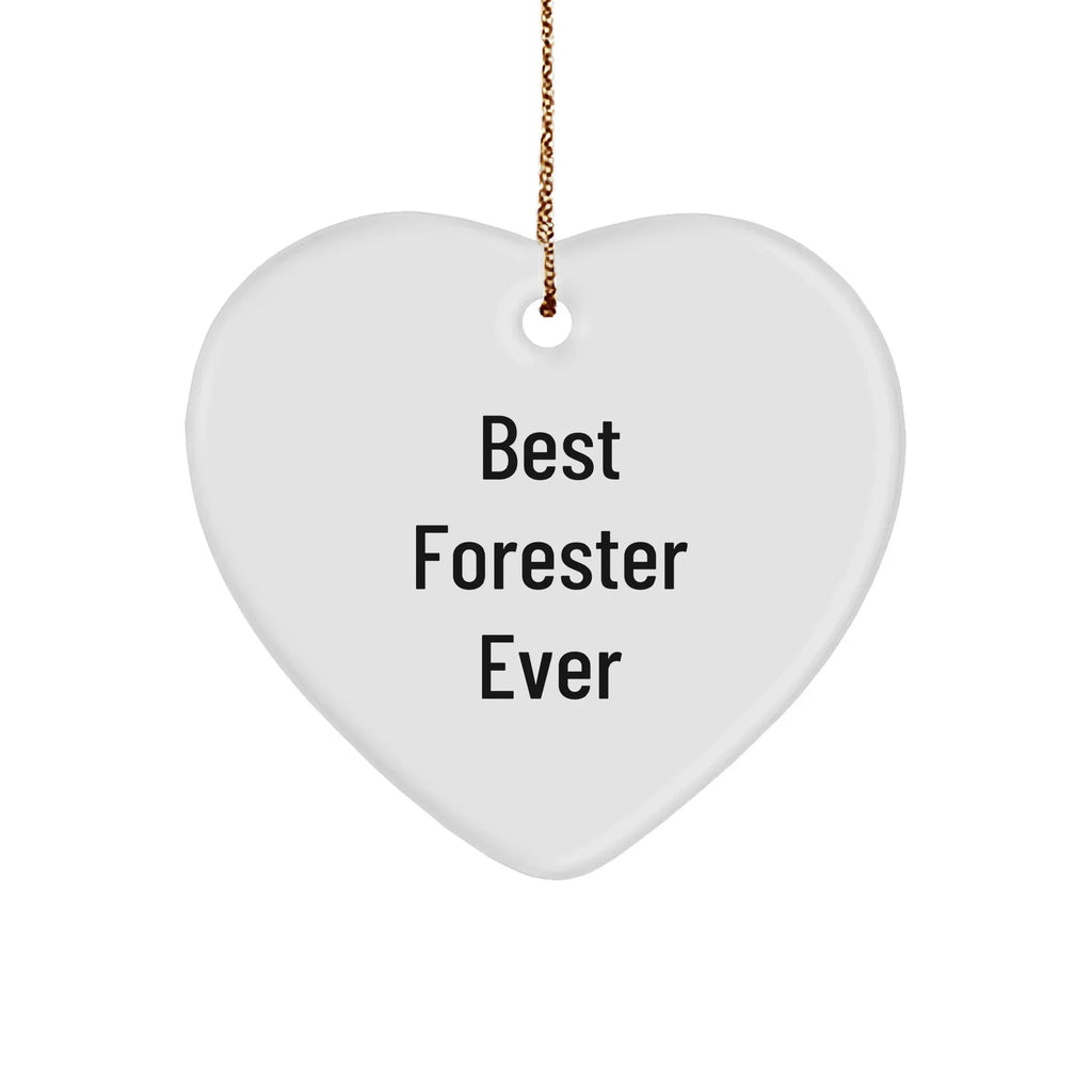 Funny Forester Gifts for Men - Best Forester Ever Heart Ornament, Christmas Unique Gifts from Friends