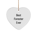 Funny Forester Gifts for Men - Best Forester Ever Heart Ornament, Christmas Unique Gifts from Friends