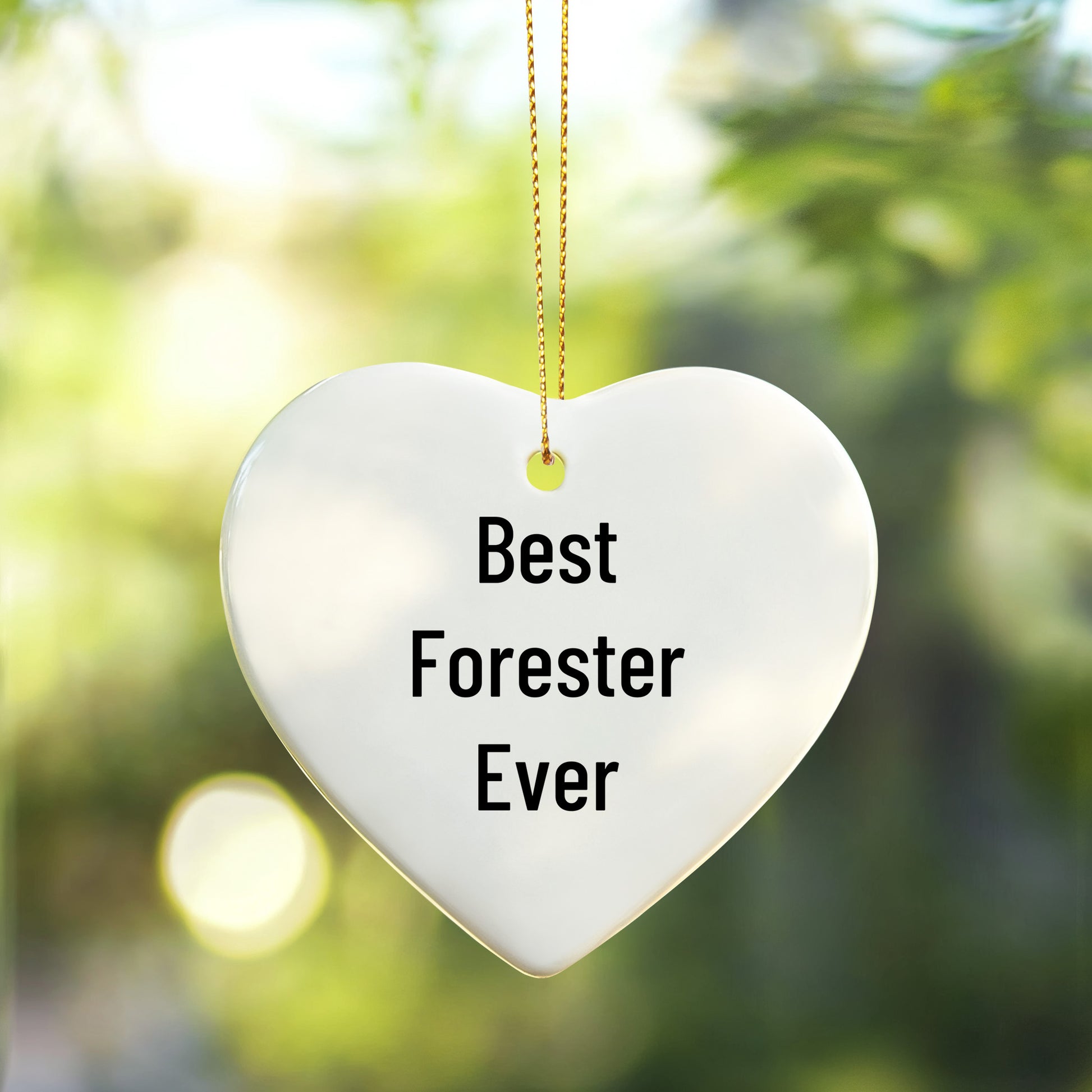 Funny Forester Gifts for Men - Best Forester Ever Heart Ornament, Christmas Unique Gifts from Friends
