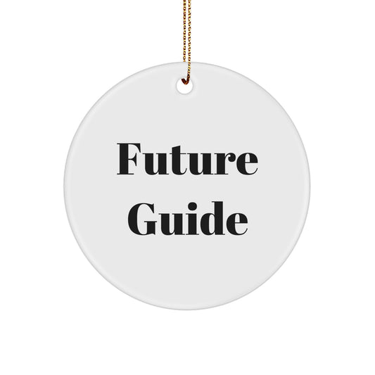 Funny Future Guide Circle Ornament Gifts from Friends to Guide Lovers, Durable MDF Material, Vibrant Colors, Perfect for Christmas Decorations - Image 1