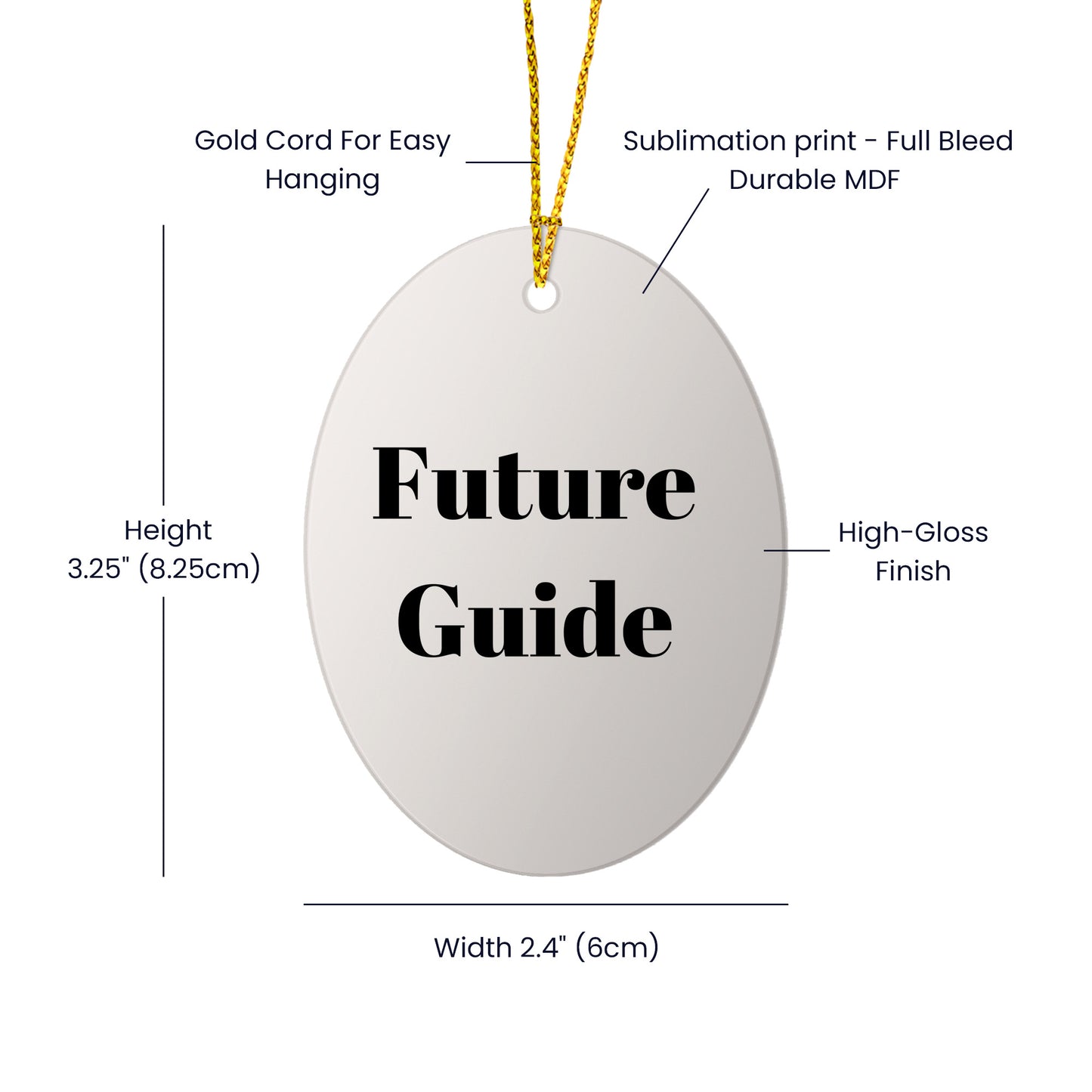 Funny Future Guide Gifts Oval Ornament for Men, Women, Friends and Family Christmas Memorable Presents from Guide Enthusiasts, Guide Lovers, Guide Addicts