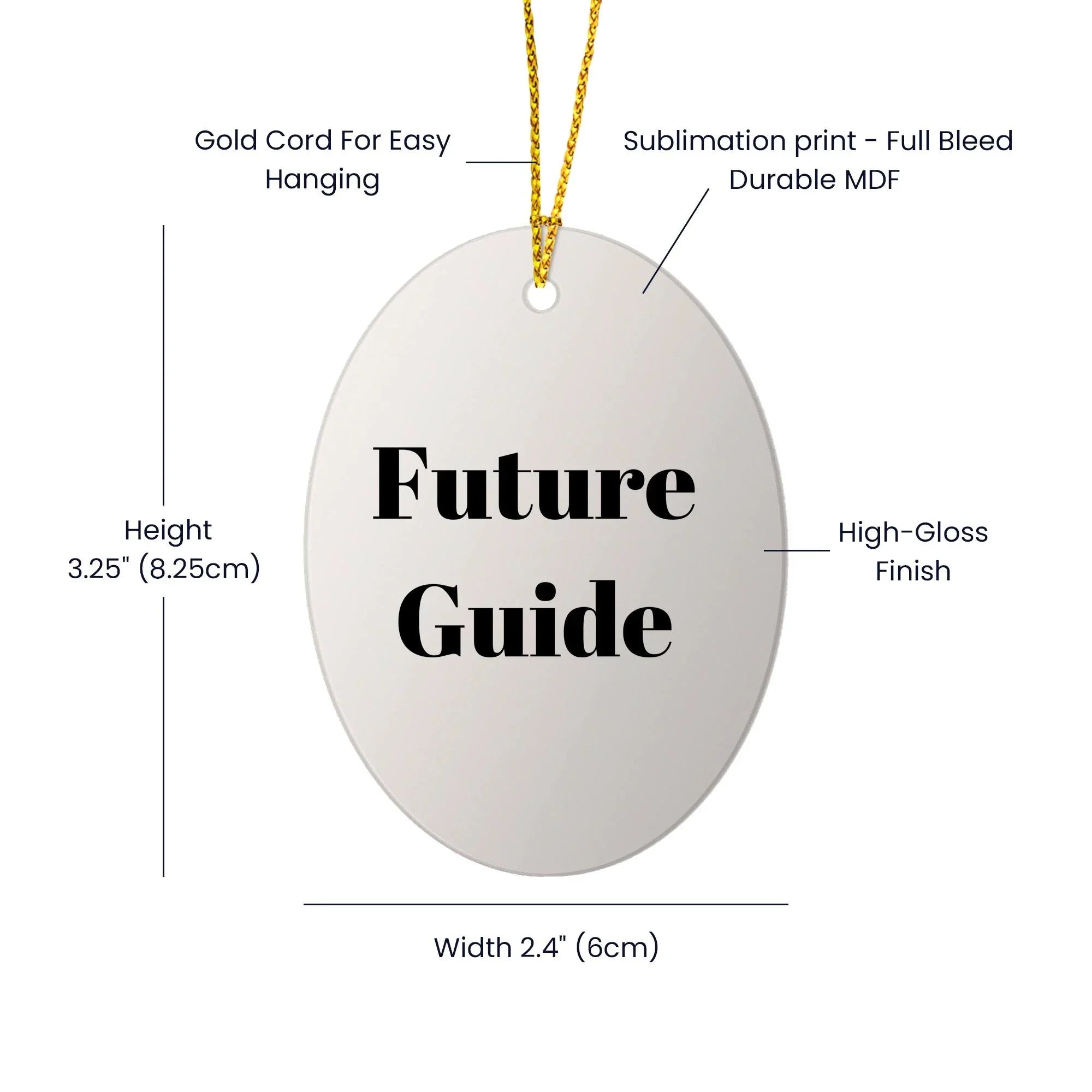 Funny Future Guide Gifts Oval Ornament for Men, Women, Friends and Family Christmas Memorable Presents from Guide Enthusiasts, Guide Lovers, Guide Addicts
