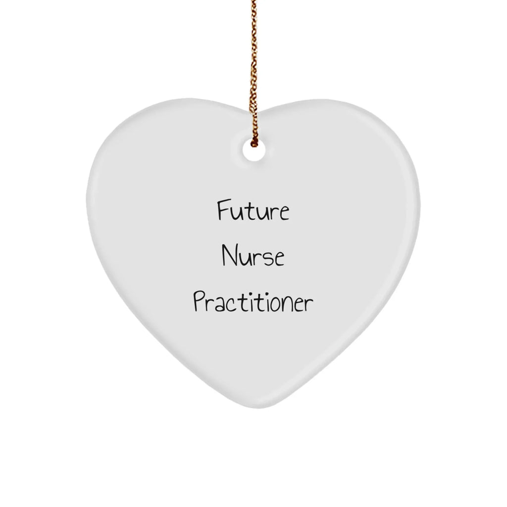 Funny Future Nurse Practitioner Heart Christmas Tree Ornament with Inspirational Quote