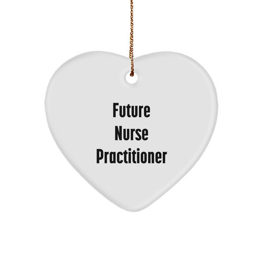 Funny Future Nurse Practitioner Heart Christmas Ornament