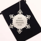 Funny General Manager Gifts - Best General Manager Ever Snowflake Ornament for Christmas from Friends