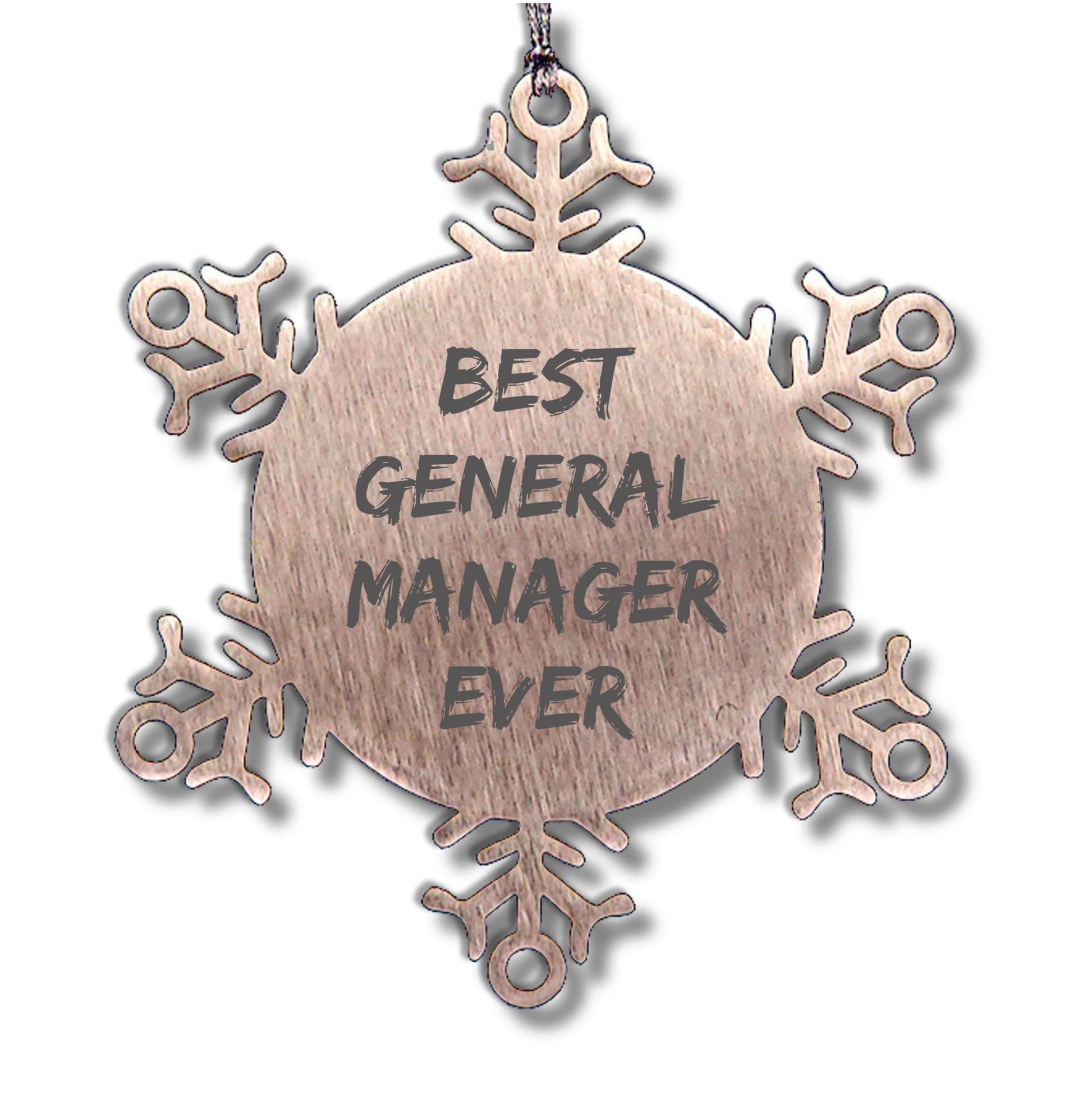Funny General Manager Gifts - Best General Manager Ever Snowflake Ornament for Christmas from Friends