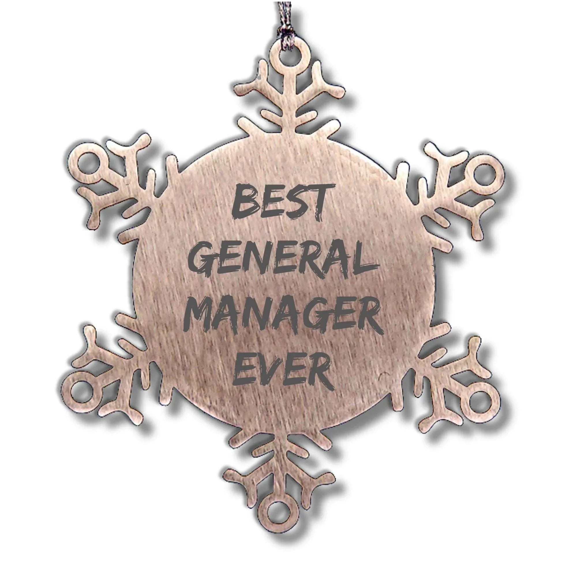 Funny General Manager Gifts - Best General Manager Ever Snowflake Ornament for Christmas from Friends