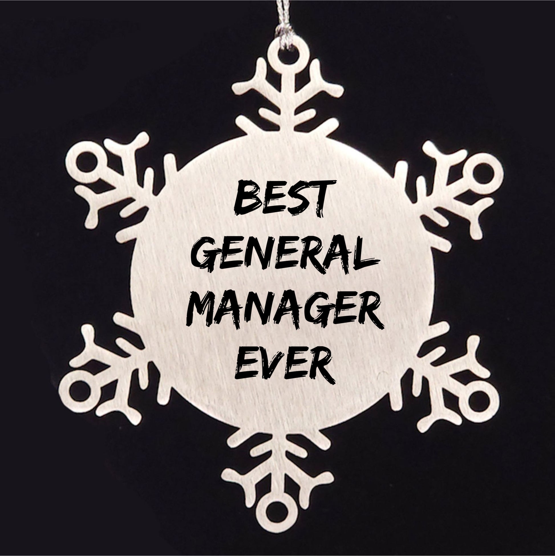 Funny General Manager Gifts - Best General Manager Ever Snowflake Ornament for Christmas from Friends