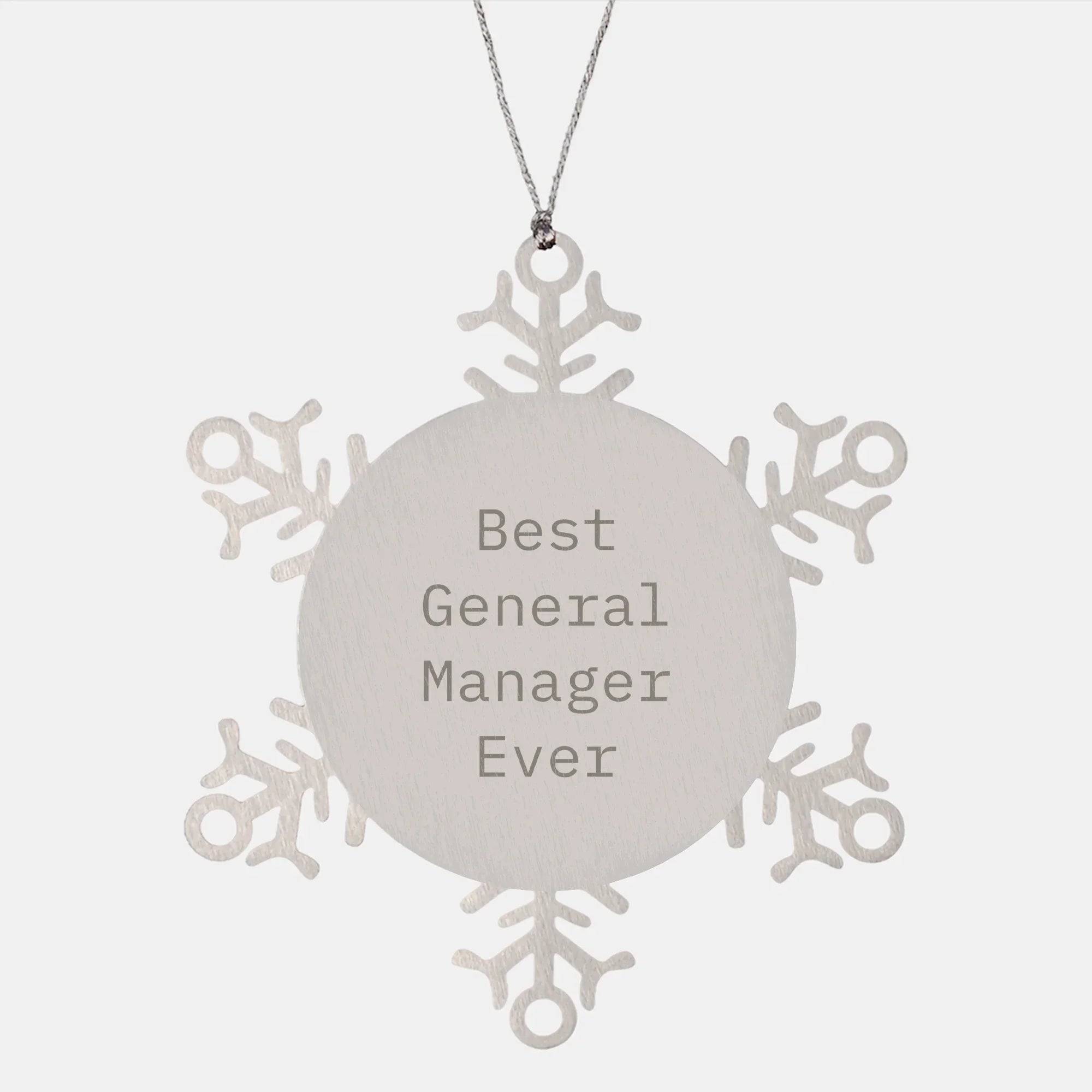 Funny General Manager Gifts for Men from Snowflake Ornament Ever 'Best General Manager Ever' Christmas Unique Gifts