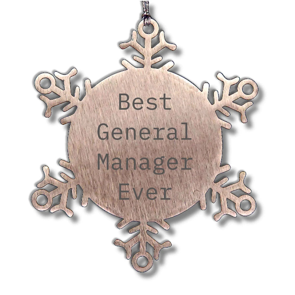 Funny General Manager Gifts for Men from Snowflake Ornament Ever 'Best General Manager Ever' Christmas Unique Gifts