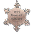 Funny General Manager Gifts for Men from Snowflake Ornament Ever 'Best General Manager Ever' Christmas Unique Gifts