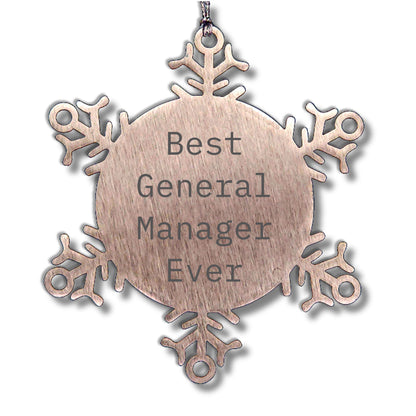 Funny General Manager Gifts for Men from Snowflake Ornament Ever 'Best General Manager Ever' Christmas Unique Gifts