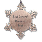 Funny General Manager Gifts from Friends for Best General Manager Ever Snowflake Ornament, Christmas Unique Gifts for Men, Women, Family