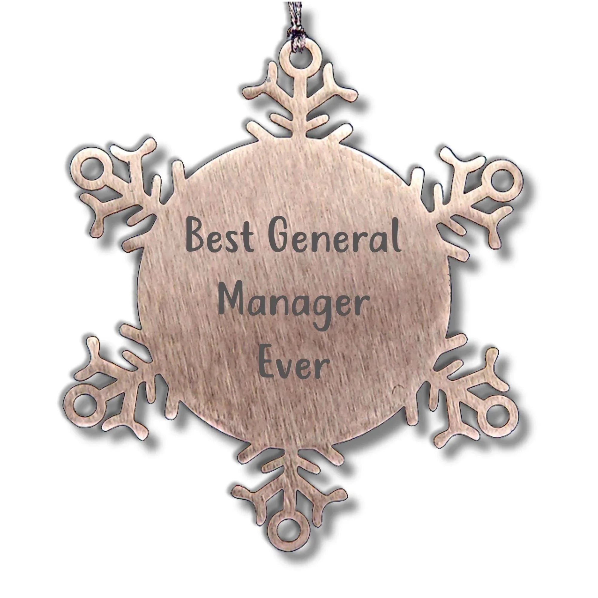 Funny General Manager Gifts from Friends for Best General Manager Ever Snowflake Ornament, Christmas Unique Gifts for Men, Women, Family