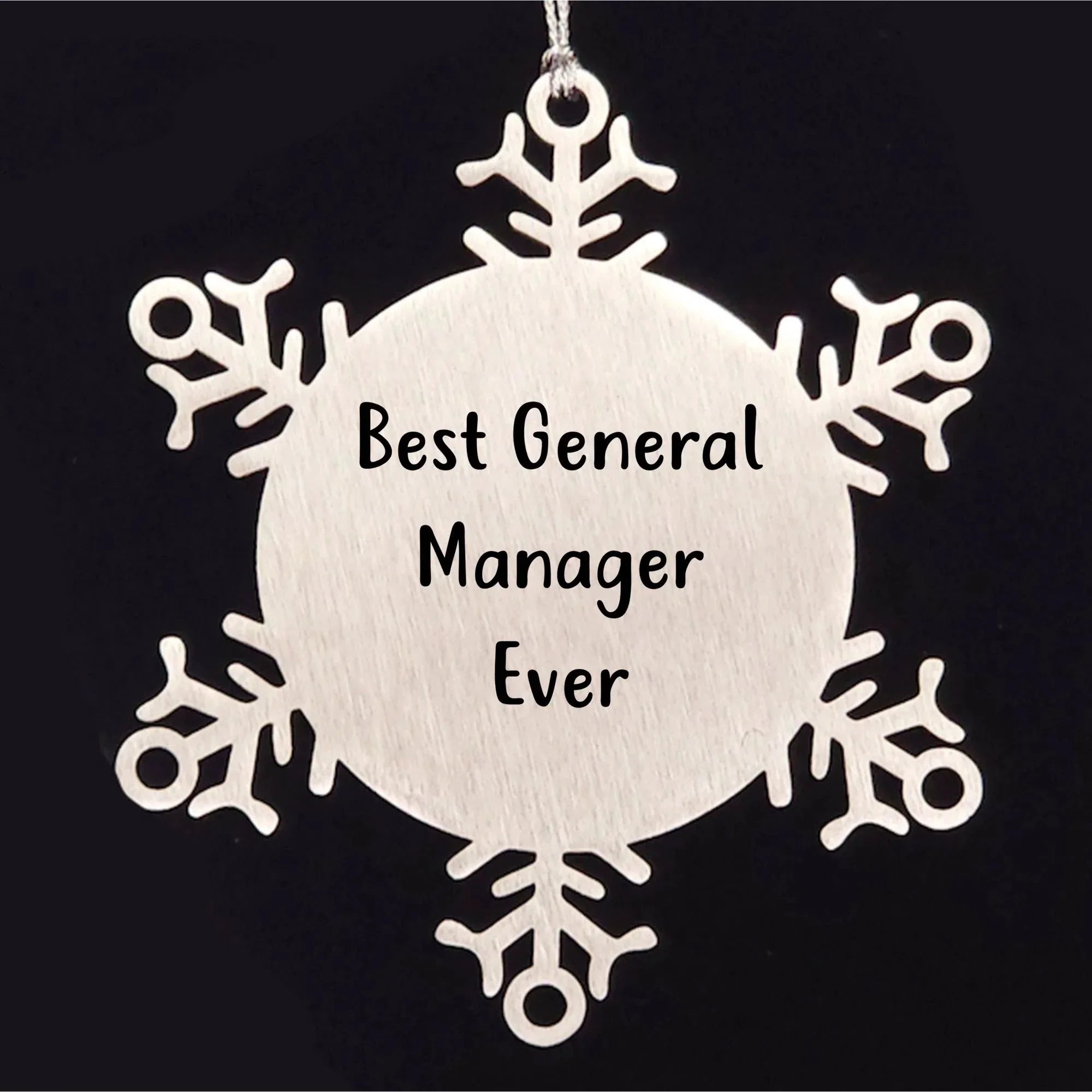 Funny General Manager Gifts from Friends for Best General Manager Ever Snowflake Ornament, Christmas Unique Gifts for Men, Women, Family