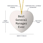 Funny General Manager Gifts from Men to Best General Manager Ever 'Love' Heart Ornament for Christmas Unique Gifts