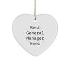 Funny General Manager Gifts from Men to Best General Manager Ever 'Love' Heart Ornament for Christmas Unique Gifts