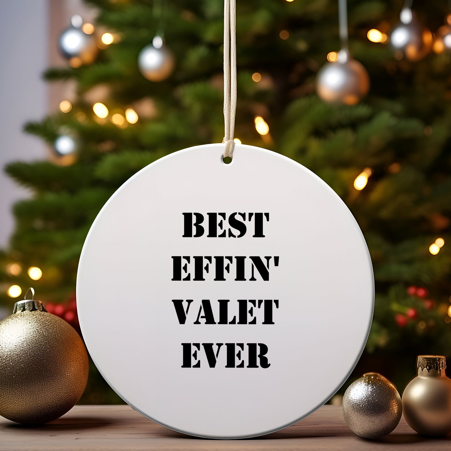 Funny Valet Christmas Ornament- Best Effin' Valet Ever